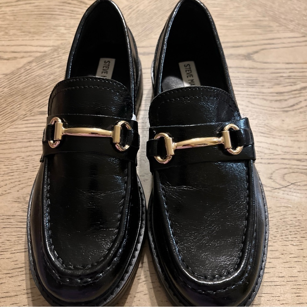 STEVE MADDEN MISTOR Shoes Black Leather 8.5